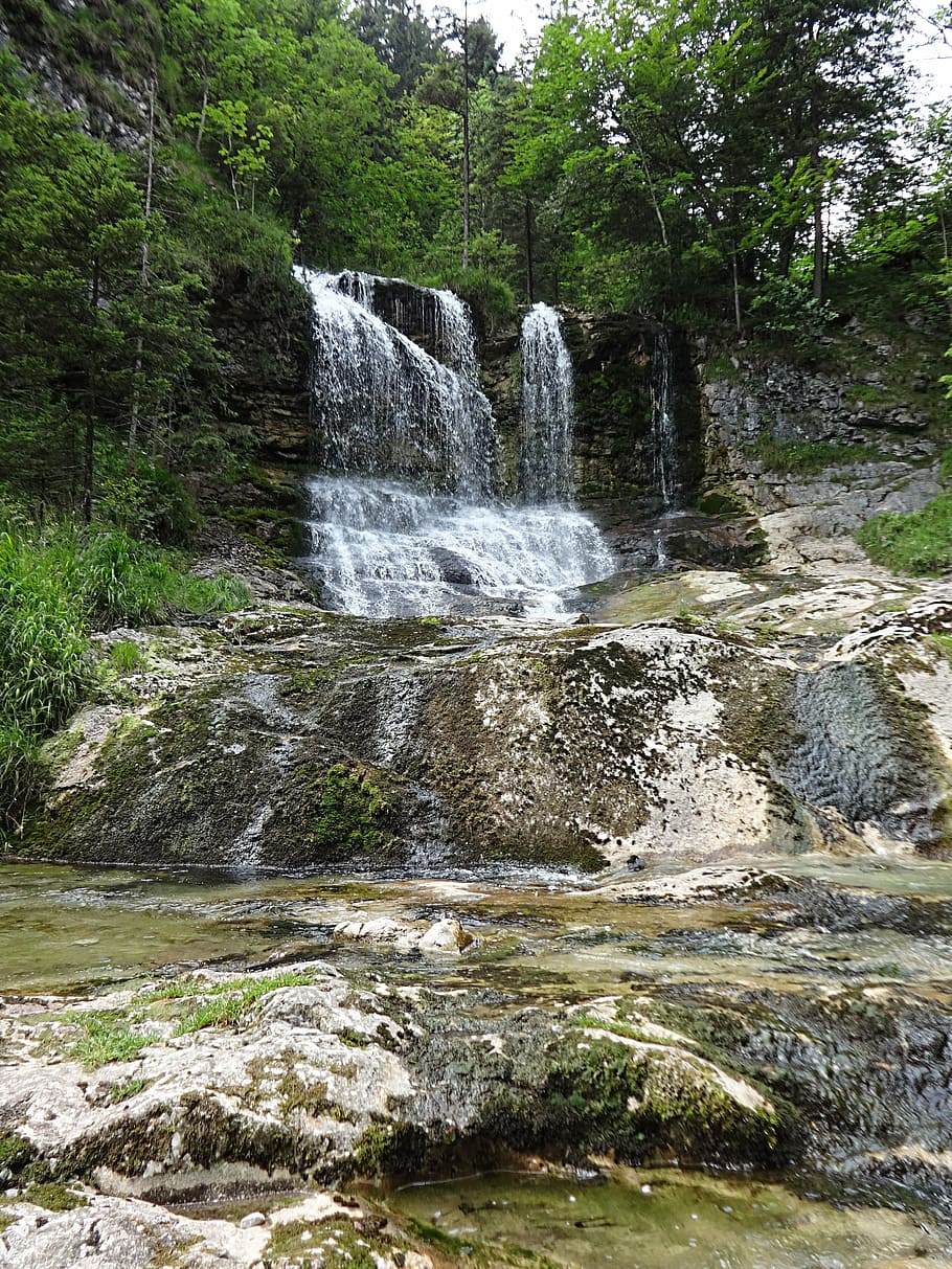 HD wallpaper: white bach, white brook clammy, waterfall, nature ...
