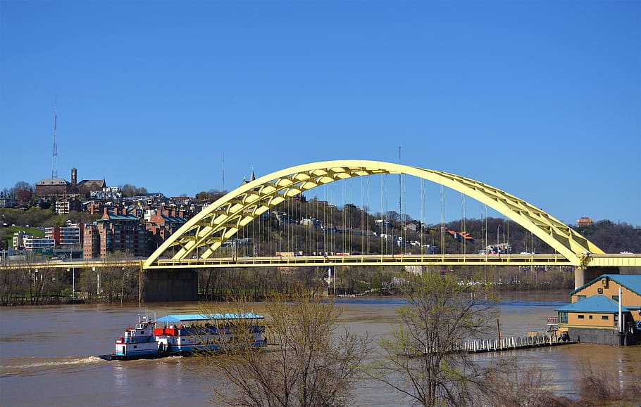 newport, cincinnati, bridge, transportation, architecture, water HD wallpaper