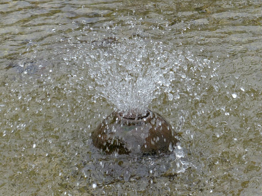 fountain, water, inject, bubble, nature, wet, motion, waterfront HD wallpaper