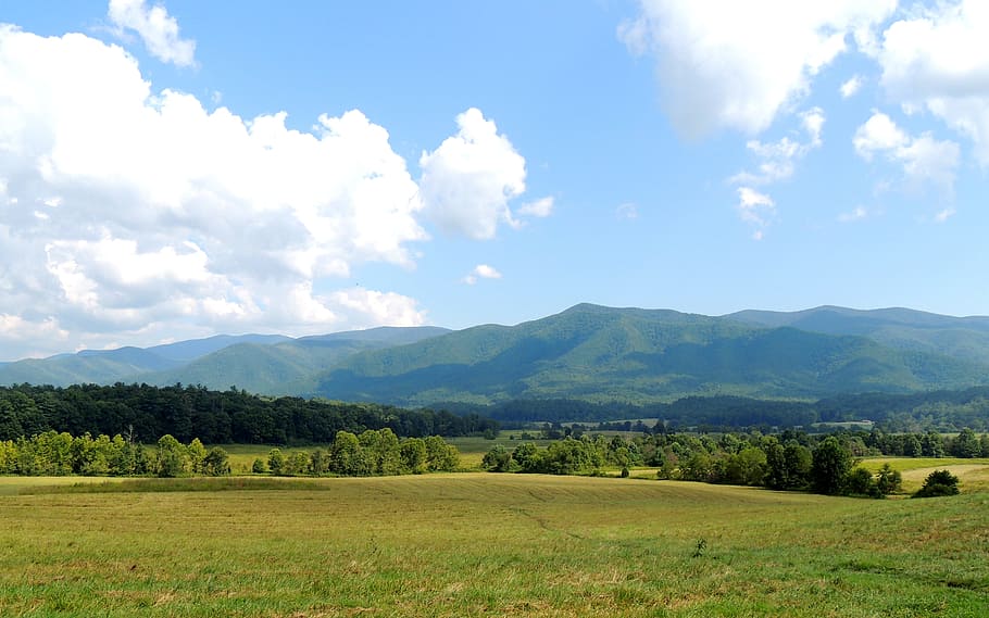 Mountains, Sky, Blue, Landscape, Nature, blue sky, blue sky clouds HD wallpaper