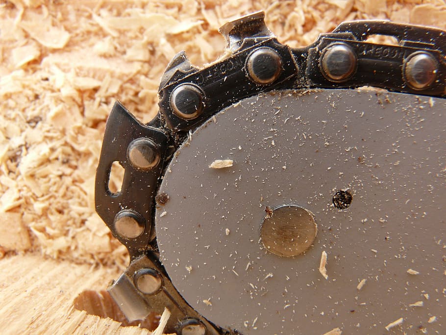 close-up photography of saw, chainring, chainsaw, wood, firewood HD wallpaper