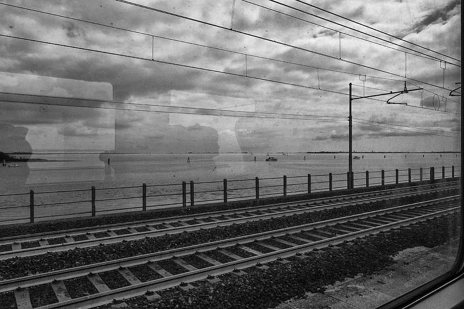 railroad, venice, tracks, rail transportation, railroad track HD wallpaper