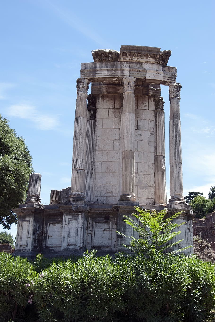 temple, vesta, rome, ancient times, forum romanum, stone, player