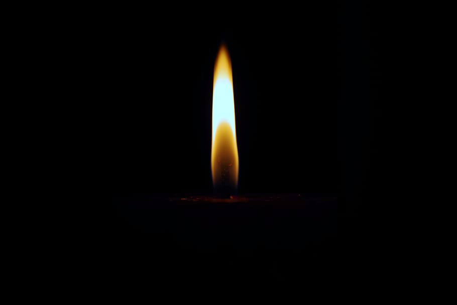 lighted candle with black background, Flame, Glow, Memory, the flame, HD wallpaper