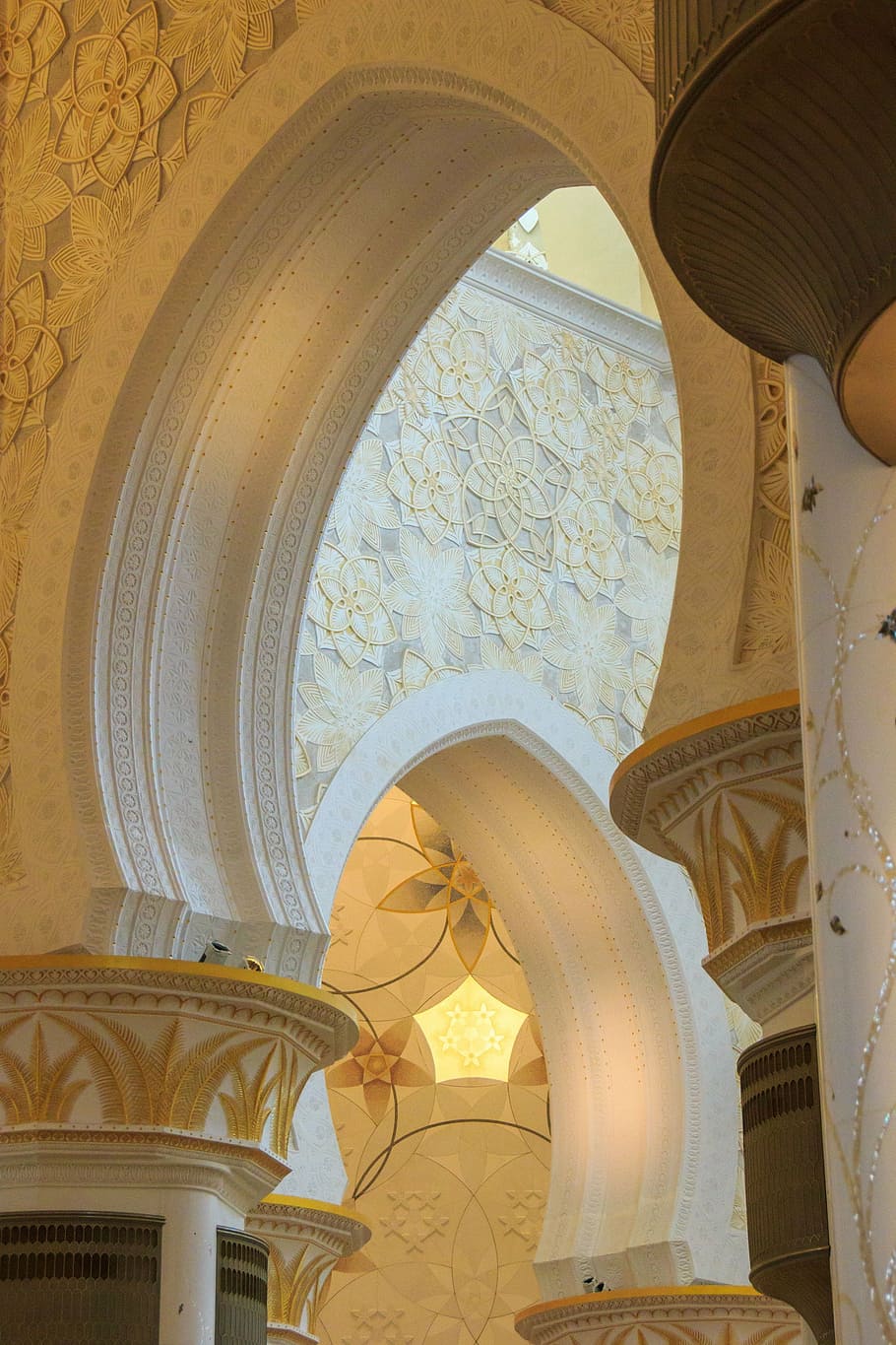 inside sheikh zayed mosque, abu dhabi, interior, islamic, architecture HD wallpaper