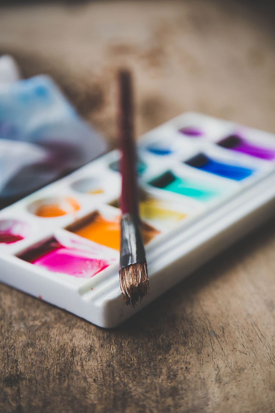 colour, vibrant, bright, paint, brush, blue, yellow, colorful HD wallpaper