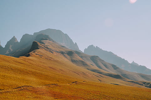 landscape photo of brown mountain during daytime, landscape photography of brown mountains HD wallpaper