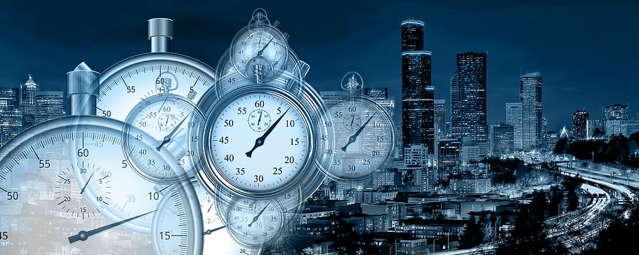 high-rise buildings and watch wallpaper, time, time management