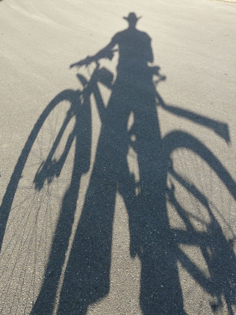 Shadow Play, Human, Hispanic, person, light, cowboy, bike, bicycle HD wallpaper