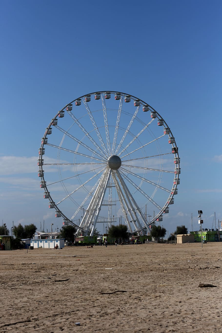 Rimini, Sea, Ferris Wheel, Porto, beach, sky, blue, amusement park, HD wallpaper