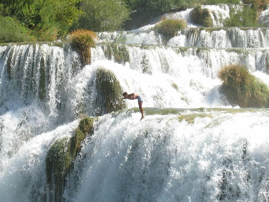 Waterfall, Jump, Deep, Water, High, case, abyss, spray, krka cases HD wallpaper