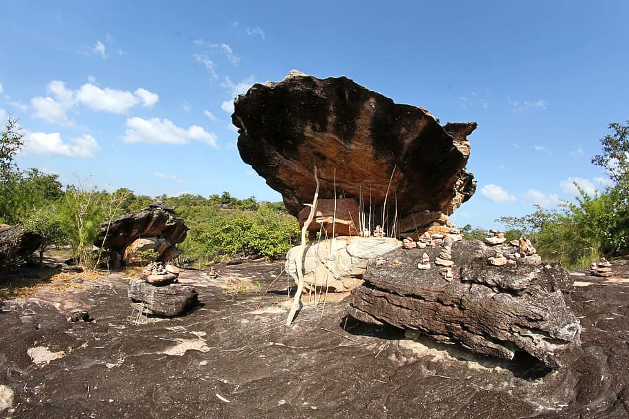 nature, sky, clouds, rocks, environment, forest, natural, rock formation HD wallpaper