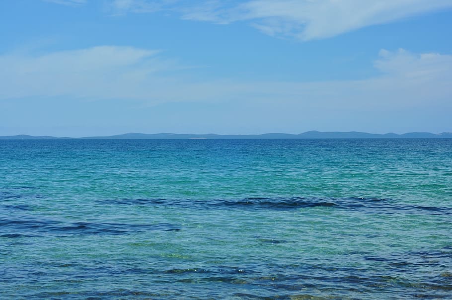 Croatia, Water, Adriatic Sea, wave, bay, blue, clouds, nature, HD wallpaper