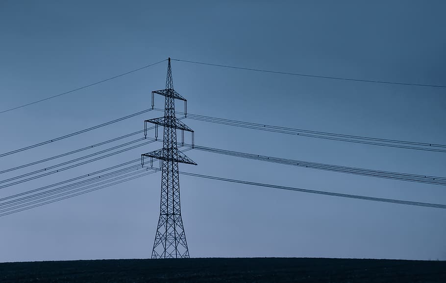 current, strommast, industry, power line, electricity market HD wallpaper