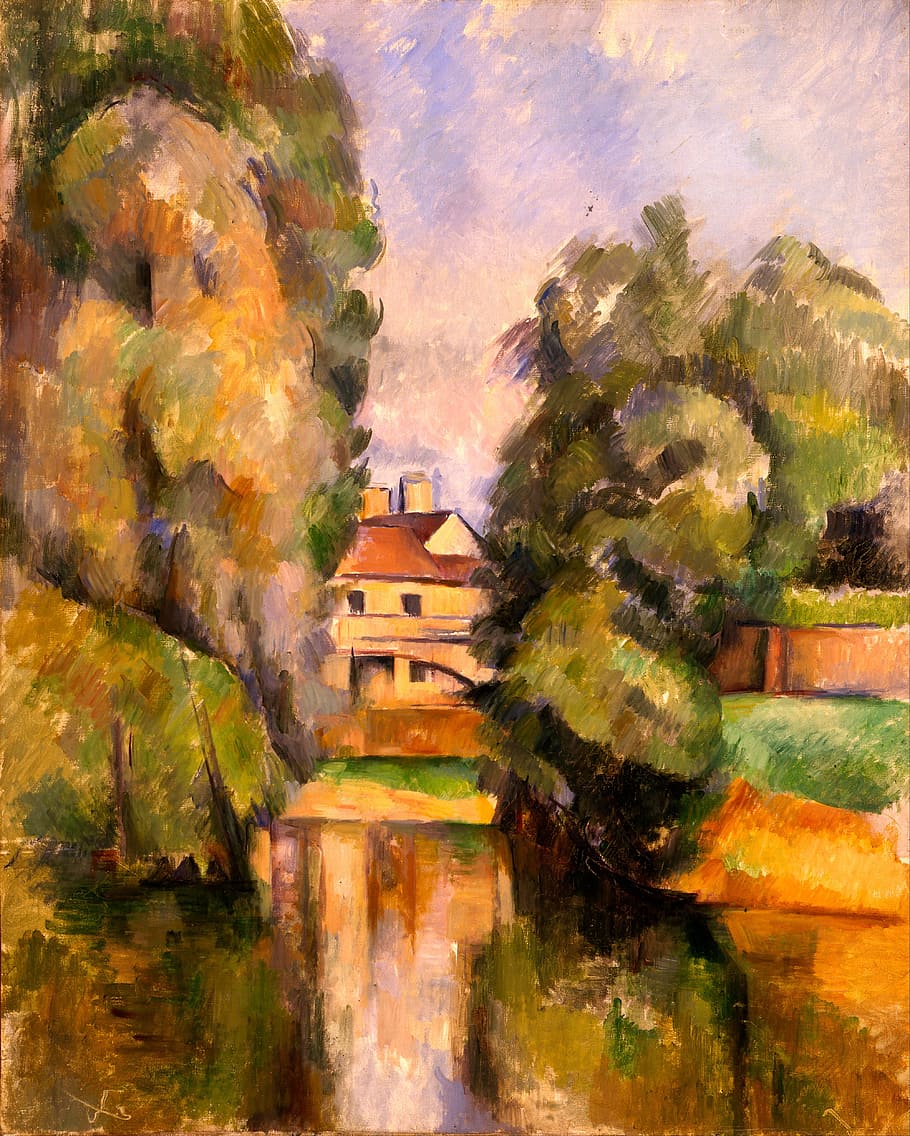 house painting, Paul Cezanne, Artistic, Artistry, oil on canvas, HD wallpaper