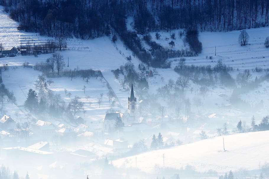 slovakia, views, country, the sky, panorama, snow, gemer, dobšina, HD wallpaper