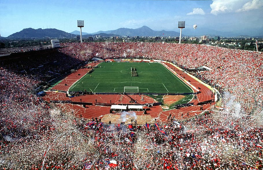Estadio Nacional de Chile sports stadium in Santiago, arena, photos