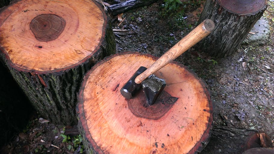 wood, hammer, job, working, lumber, nail, equipment, log, split, HD wallpaper