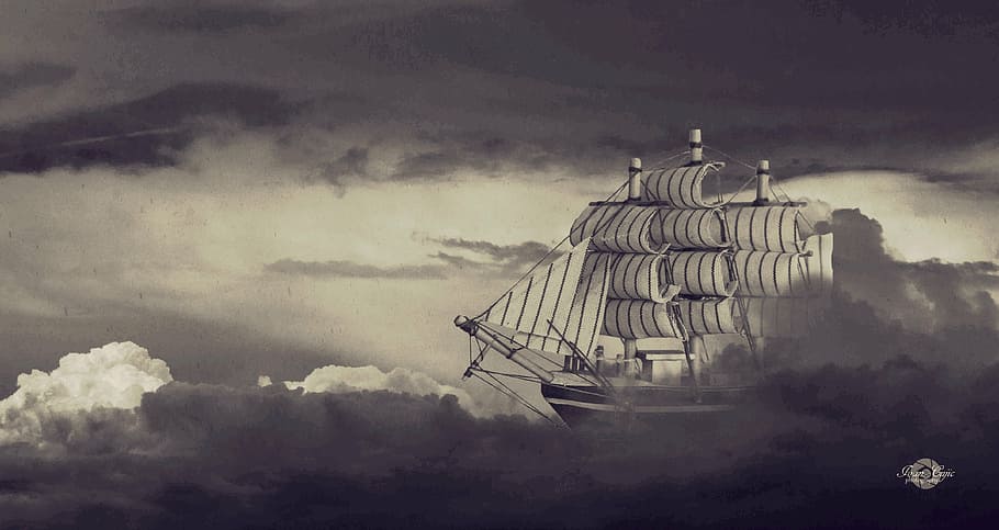 sailing ships on water, boat, climate, storm, sky, cloud - sky HD wallpaper