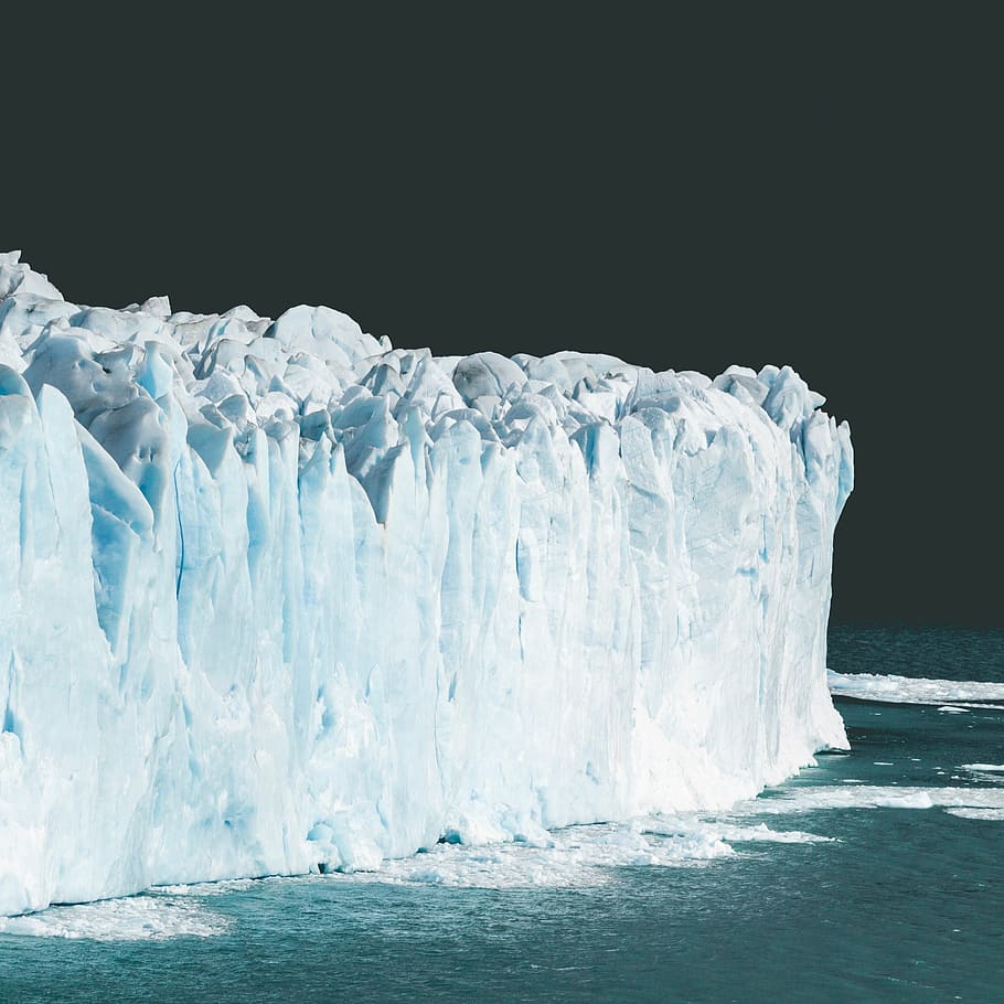 landscape photography of an iceberg, glacier, water, cold, white HD wallpaper