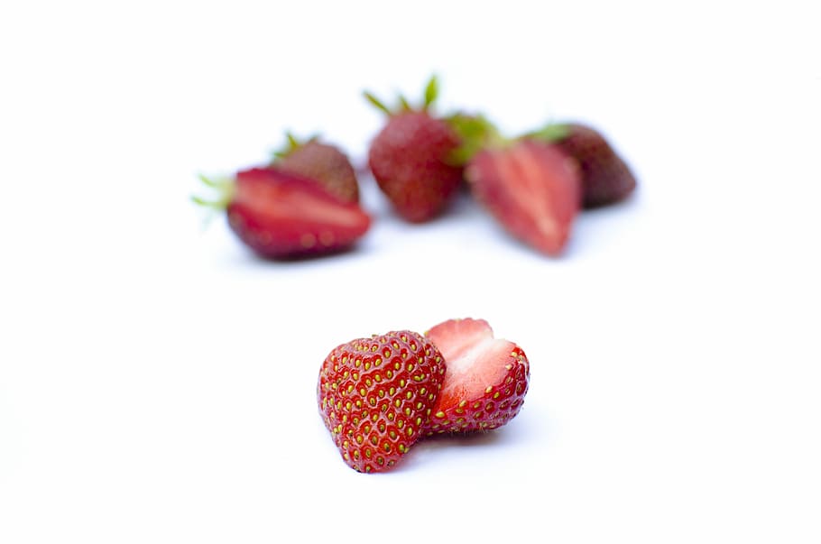 Strawberries, berry, clean, close up, fresh, healthy, minimal, HD wallpaper