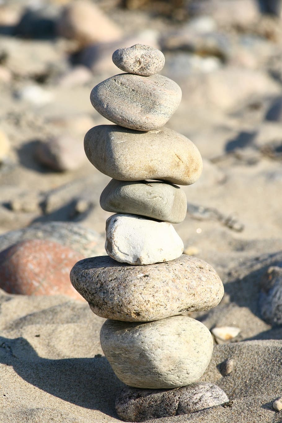 beach, stones, play, fun, sculpture, sand, coast, leisure, stack HD wallpaper