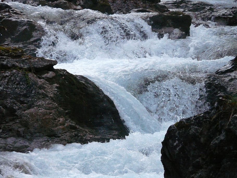 water, murmur, bach, waterfall, bubble, beauty in nature, motion HD wallpaper