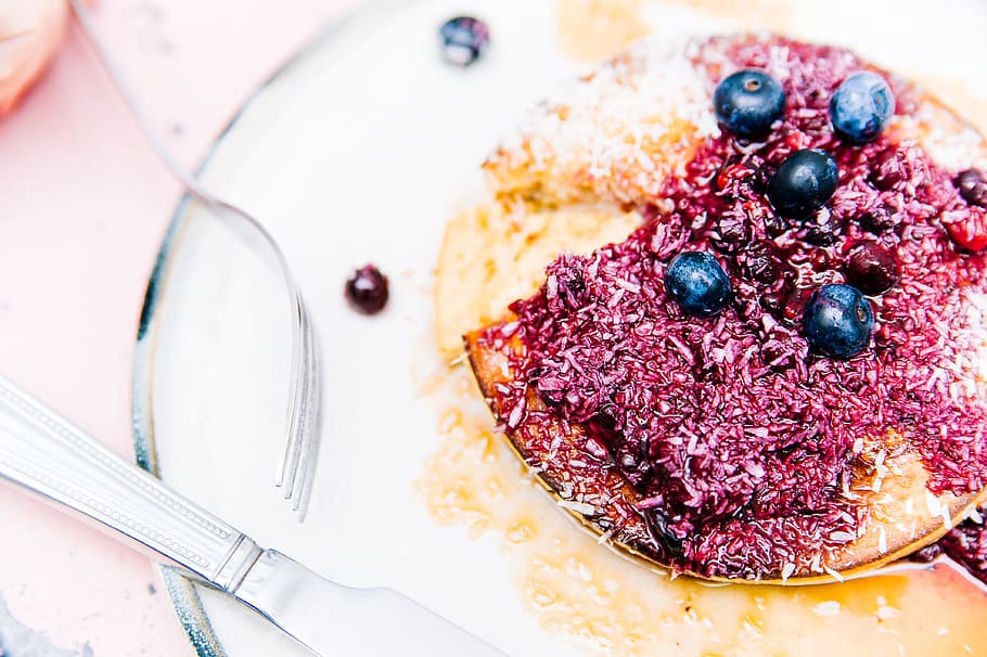 Black Berry With Cooked Food, berries, blur, cake, close-up, colors HD wallpaper
