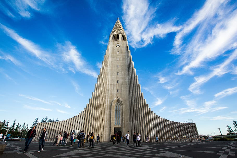 photo of gray cathedral during daytime, Reykjavik, Iceland, church