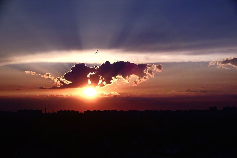 sunset, sky, clouds, evening, cloud - sky, beauty in nature HD wallpaper