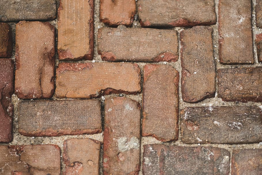 brown brick lot, photo of brick block, street, texture, dirt HD wallpaper
