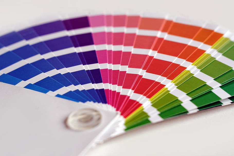 Closeup shot of a design/printing colour guide, various, art