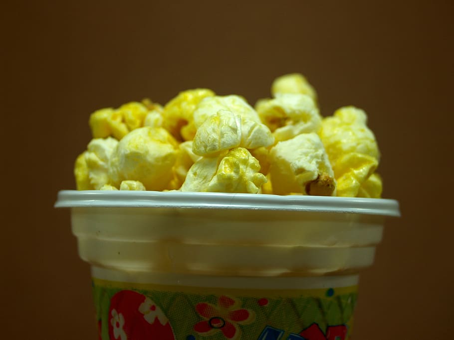 popcorn, box, bucket, cinema, bag, background, fastfood, cardboard HD wallpaper