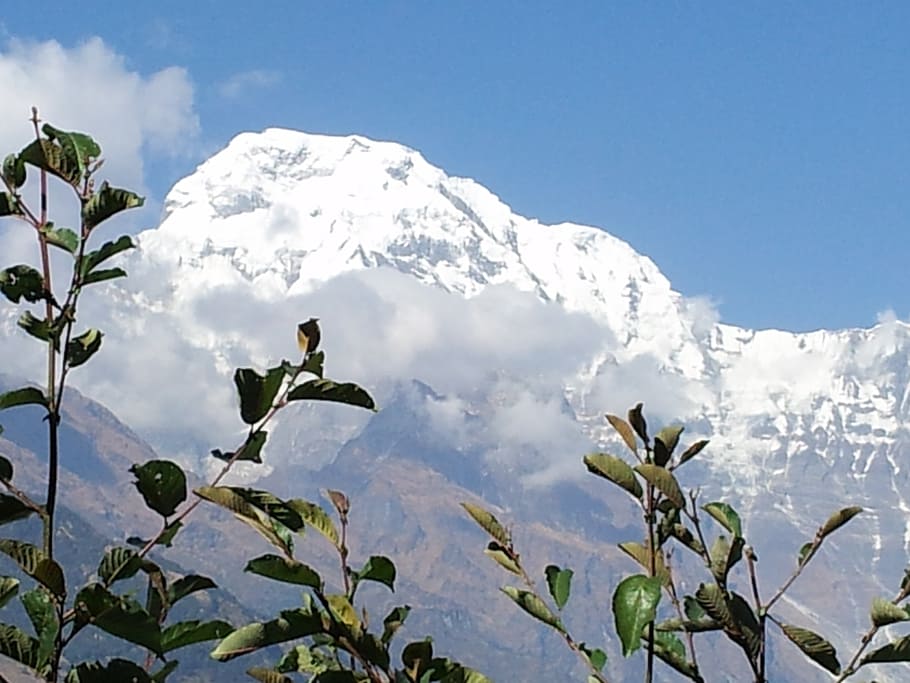 nepal, tracking, annapurna, sky, beauty in nature, mountain, HD wallpaper