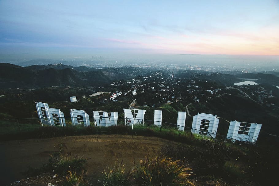 Hollywood, California, aerial, urban, city, travel, adventure, HD wallpaper