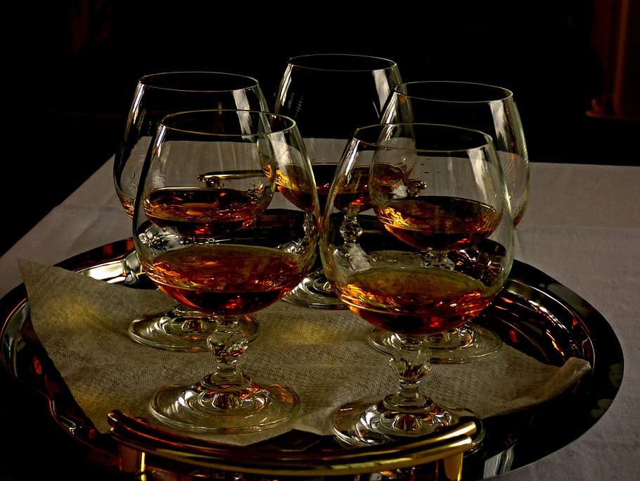 cup, cognac, tray, tablecloth, celebration, glass, food and drink HD wallpaper