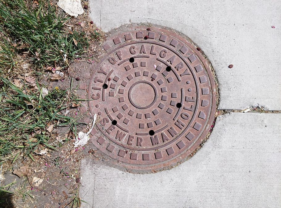 manhole, calgary, sidewalk, pavement, circle, geometric shape HD wallpaper