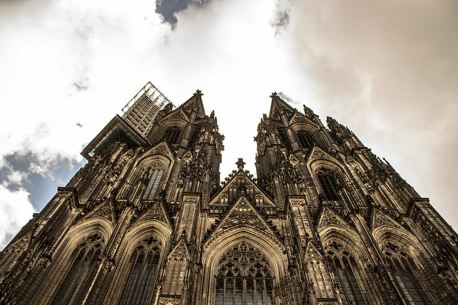 Cologne, Dome, Clouds, Germany, cathedral, church, architecture HD wallpaper