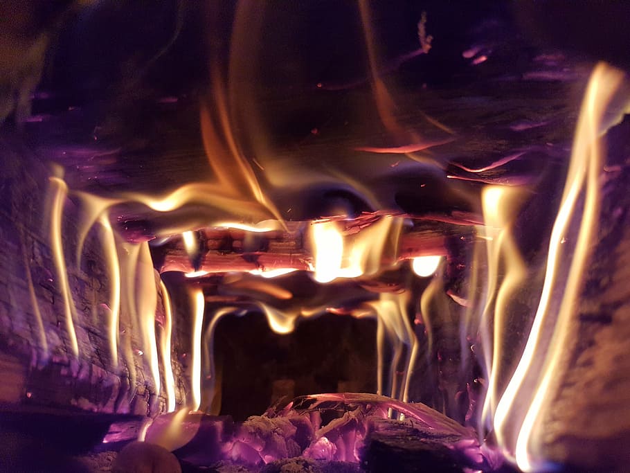 fire, heat, hot, flame, warm, burn, wood, blaze, glowing, oven HD wallpaper