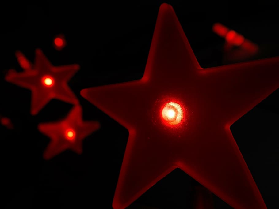 stars, light, led, lighting, electricity, red, plastic, illuminated HD wallpaper