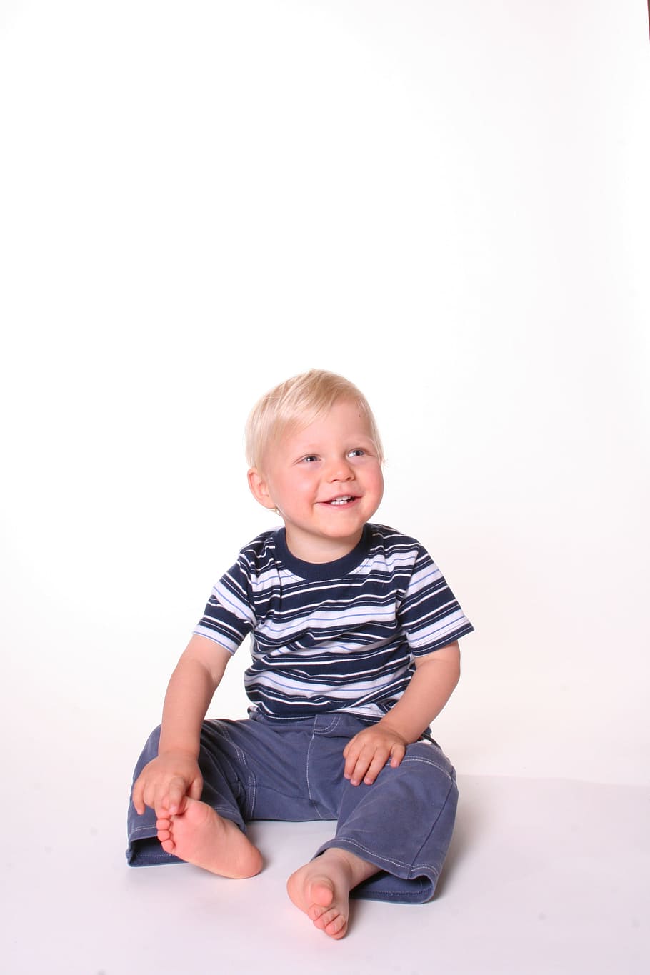 boy sitting on floor beside wall, Child, Portrait, child portrait