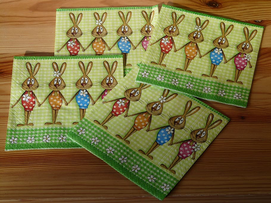 Napkins, Easter, easter napkins, easter bunny, easter bunny family HD wallpaper