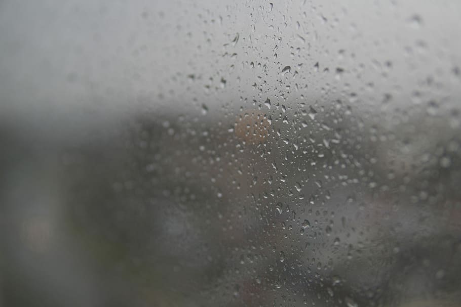 Rainy days, clear glass panel with droplets, water, drip, window HD wallpaper