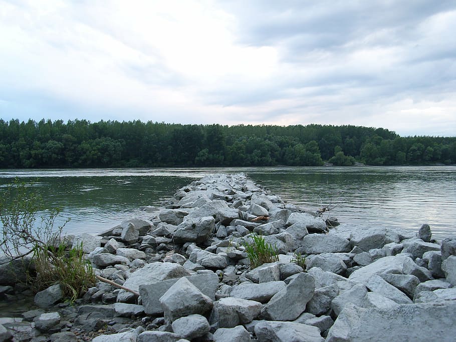 danube, landscape, water, river, nature, stream, slovakia, current HD wallpaper