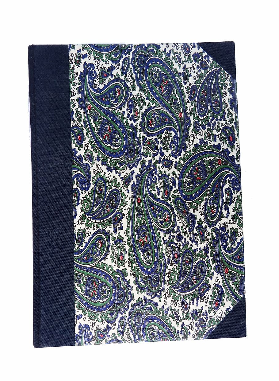notebook, diary, retired, blue, corners, textile, pattern, decoration HD wallpaper