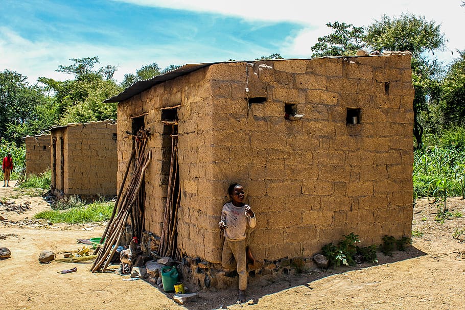 brown concrete house, poverty, mozambique, poor, hovel, african, HD wallpaper