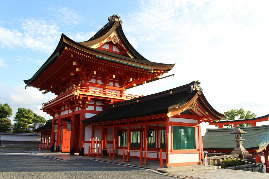 fushimi inari, kyoto, fushimiinari, japan, east, temple, buddhist, HD wallpaper