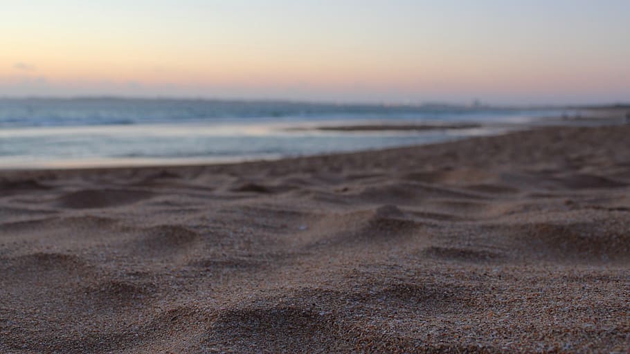 beach, sand, sunset, sea, landscape, summer, ocean, vacation HD wallpaper