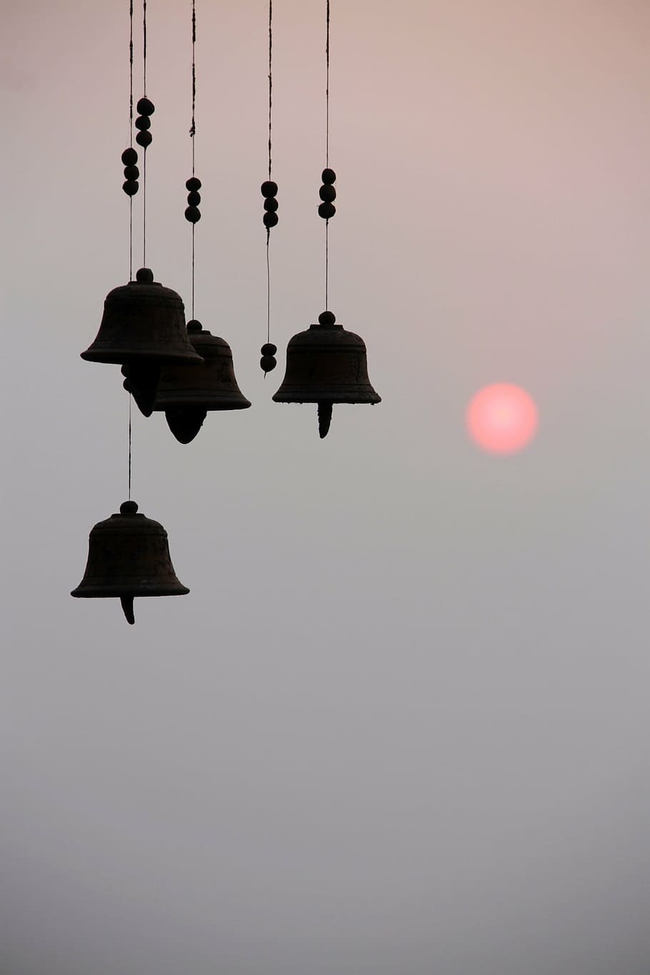 bells, sunset, sunrise, travel, culture, dusk, silhouette, sky, HD wallpaper