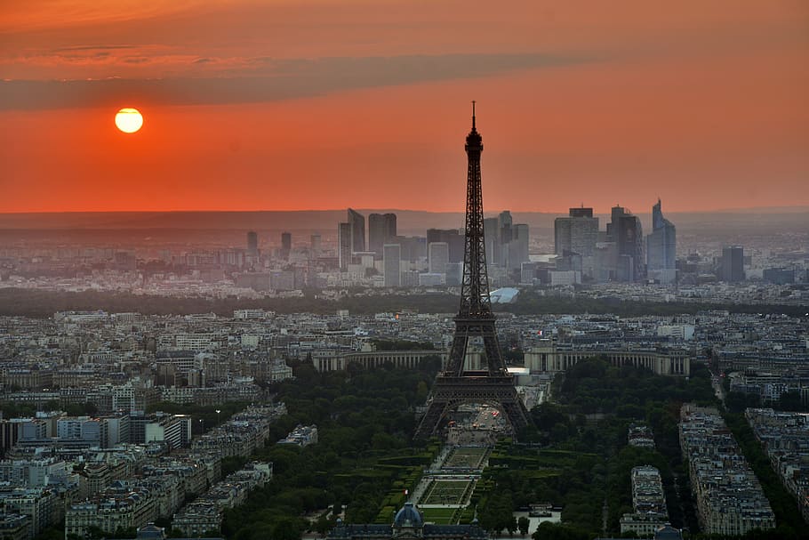 Eiffel Tower, Paris France, french, la defense, city, urban, park, HD wallpaper